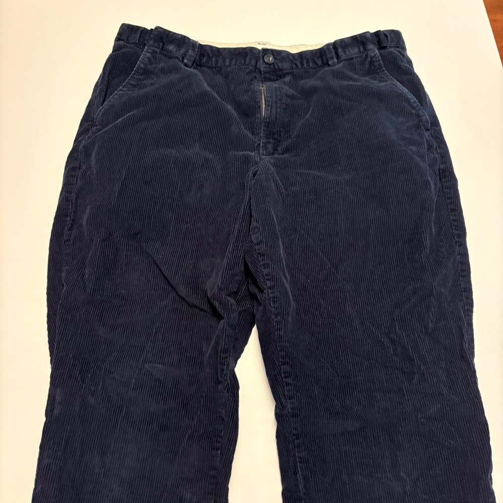 LL Bean Corduroy Pants Mens 38x23 Navy Blue Comfort Waist Stretch Cotton 502864 - Picture 1 of 10